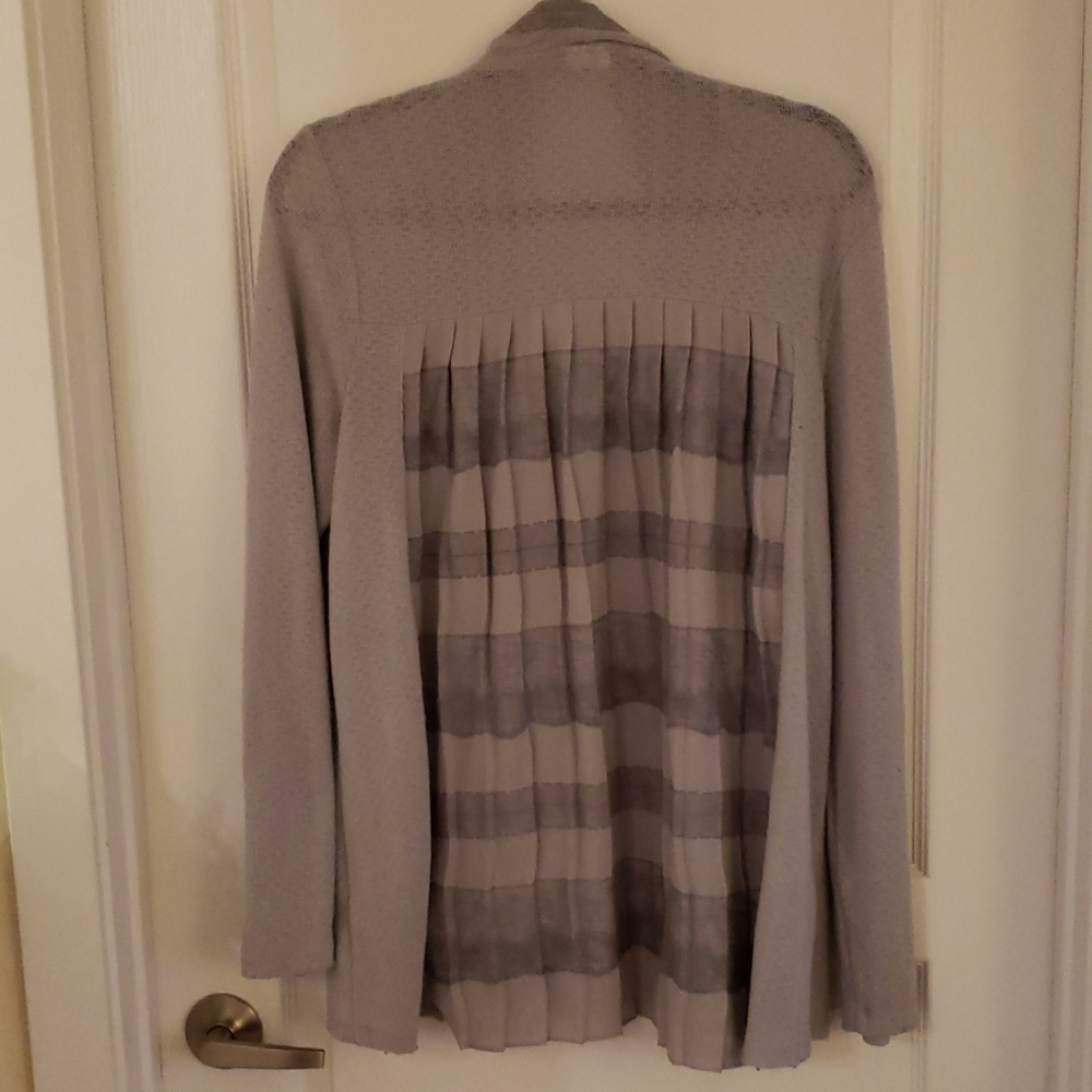 Anthropologie Cardigan Grey Lace Large
